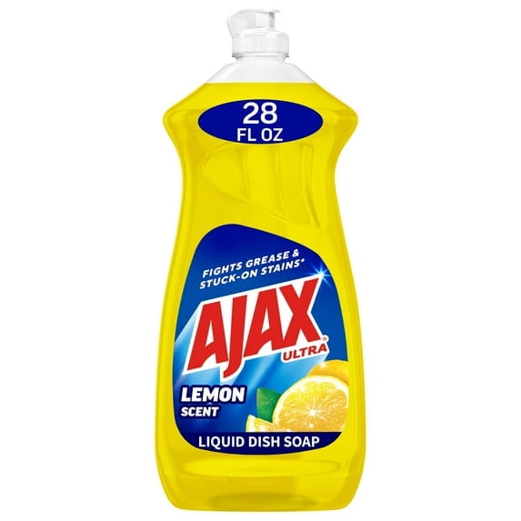 Ajax Ultra Lemon Scent Liquid Dish Soap, (3 x 28 fl oz) 3 pack bottles