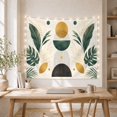 thumbnail image 5 of Symmetrical Geometric Botanical Design Against Off-White Background, Serene Boho for Plant Lovers, Tropical Leaf Wall Art, Housewarming Gift Tapestry Wall Hanging for Living Room and Bedroom, 5 of 7
