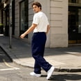 thumbnail image 4 of Mens Sweatpants Casual Wide Leg Loose Fit Lounge Pants Fashion Baggy Lightweight Joggers With Pockets, 4 of 5