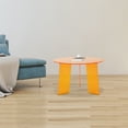 thumbnail image 3 of ToppiJoy Orange Acrylic Side Table Round - 23.6" Modern End Table with 44lbs Capacity, 15.7" Height for Living Room/Bedroom, Shatter-Resistant Coffee Table, 3 of 17