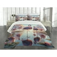 thumbnail image 3 of Ambesonne Flamingo Quilted Bedspread Set 3 Pcs, Blush Atmosphere Birds, Queen Size, Pale Pink Soft Blue, 3 of 5