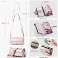 thumbnail image 2 of ShellTech Compatible with Samsung Galaxy Z Fold 7 Crossbody Wallet Case with RFID Blocking Zipper Card Holder & Pen Holder Slot Soft PU Leather Wrist Strap Lanyard Zipper Pocket Purse,Pink, 2 of 12