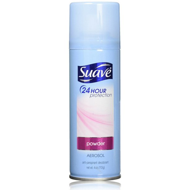 Suave 24 Hour Protection AntiPerspirant Deodorant Spray, Powder 4 oz