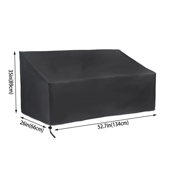 Housses de Meubles d'Extérieur Imperméables, Grandes Housses pour Ensemble de Meubles de Patio Table Canapé, Housse de Siège de Banc de Jardin d'Extérieur 134x66x89cm, Noir