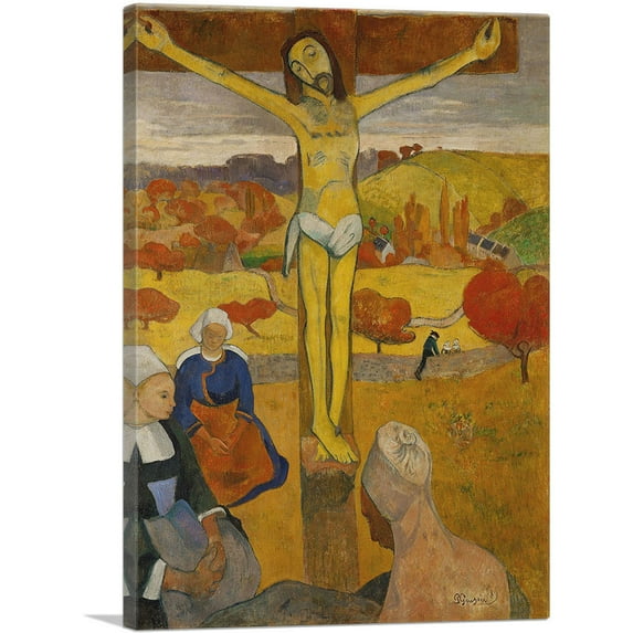 ARTCANVAS Yellow Christ 1889 Canvas Art Print by Paul Gauguin - Size: 18" x 12" (0.75" Deep)