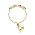 thumbnail image 3 of ANGARA Natural Seven Stone Emerald and Diamond Tennis Bolo Ring in 14K Yellow Gold for Women (Size-2.5mm) | May Birthstone, Birthday, Anniversary, Jewelry Gift for Women | Natural Emerald Ring, 3 of 9