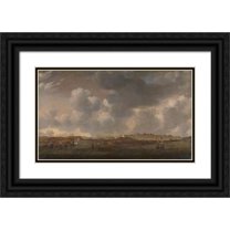 Reinier Nooms 24x16 Black Ornate Framed Double Matted Museum Art Print Titled: View of Salee, Morocco (1662 - 1668)