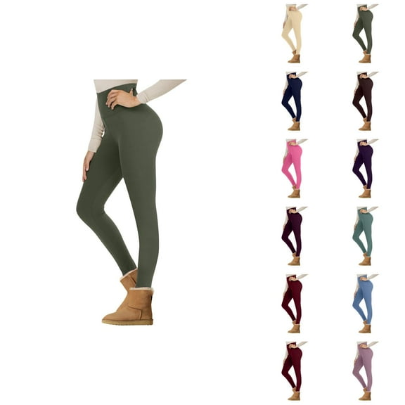 Lined Leggings for Women 2025 Winter High Waisted Tummy Control Thermal Warm Tights Running Yoga Pants