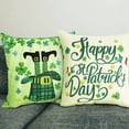 thumbnail image 5 of Yakuyir St Patricks Day Throw Pillow Covers 18x18 Set of 4 Linen Spring Green Irish Shamrock Clover Lucky Home Decor Happy St Patrick''s Holiday Outdoor Farmhouse Sofa Couch Accents Cushion Cases, 5 of 5