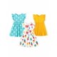 thumbnail image 1 of Vestidos para Niñas PATPAT Paquete de 3 con Mangas con Volantes para Verano, 1 of 9