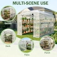 thumbnail image 3 of Ktaxon 8x12ft Walk-in Greenhouse, Instant Pop Up Tent with Weatherproof PE Cover, White, 3 of 7