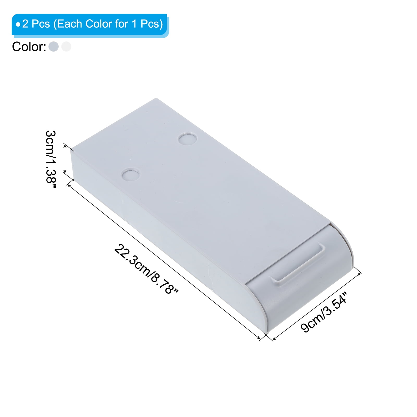 REGALWOVEN Under Table Drawer, Slide Out Hidden Self-Adhesive Pencil Tray 8.7 x 3.5" Grey White