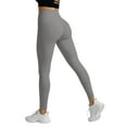 thumbnail image 2 of Stretch Woven Pants Womens Workout Seamless Leggings Ribbed High Waist Butt Lifting Yoga Tigths Pants Dark Gray M, 2 of 8