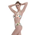 thumbnail image 5 of Daiia Watercolor Floral With Butterflies printed 2 piece Swimsuit Bikinis for Women High Waisted Racerback Bathing Suits Summer Tummy Control Scoop Neck Swimwear-XX-Large, 5 of 8