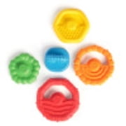 Baby Einstein Stack & Teethe Multi-Textured Easy-to-Grasp 5 -Piece Teether Toy Set، Ages 3 Months +