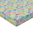 thumbnail image 4 of Ambesonne Colorful Fitted Sheet, Psychedelic Skulls Trippy, Twin XL Size, Pale Blue and Multicolor, 4 of 5