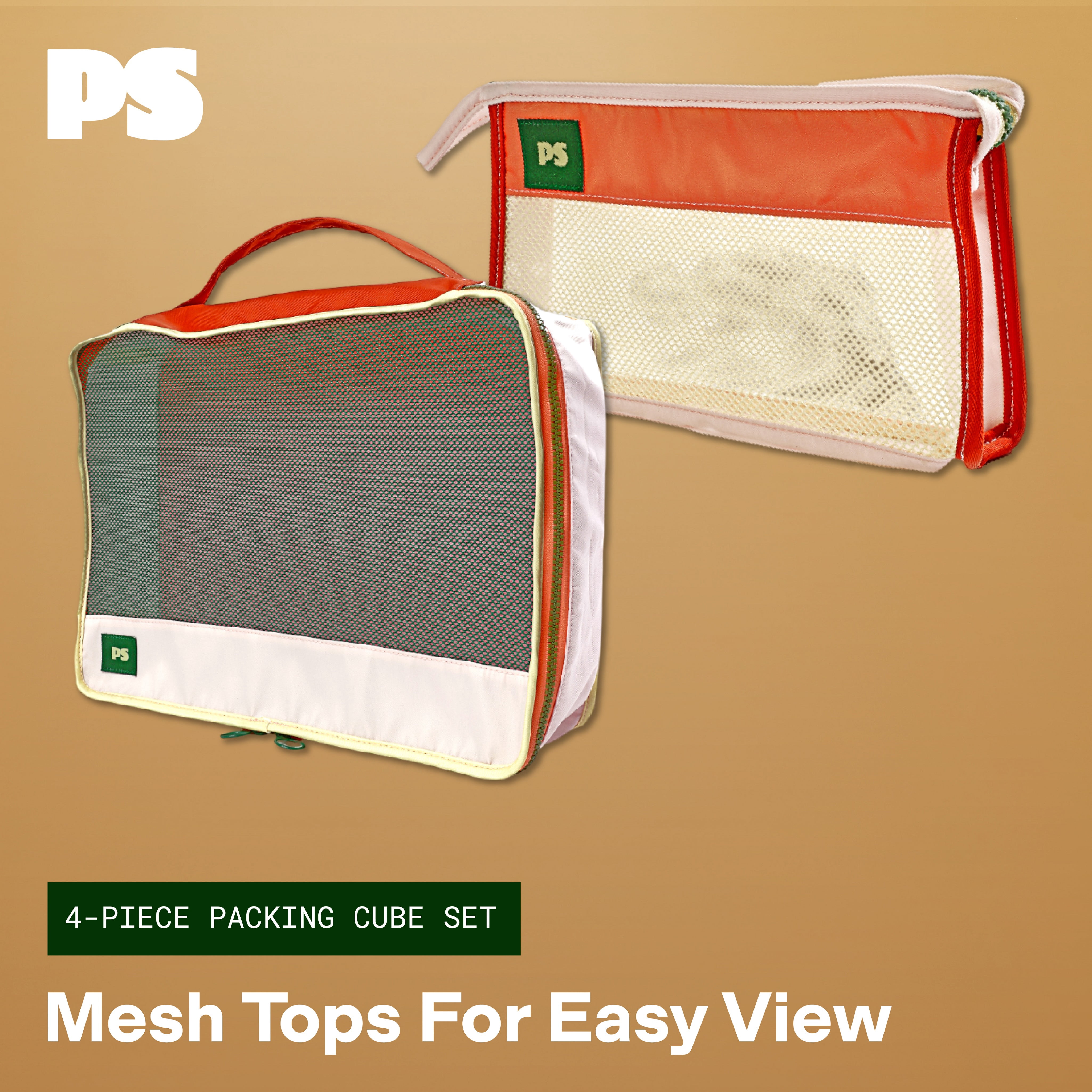 Popsugar Packing Cubes for Travel Organized Smart Zip Packing Organizers for Suitcase Luggage 4 Pack