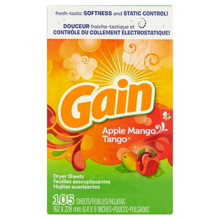 Gain Dryer Sheets, Apple Mango Tango, 105 Sheets