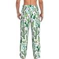 thumbnail image 3 of Uemuo Cactus Plants1 Pattern Men's Wide Leg Palazzo Lounge Pants with Pockets Light Weight Loose Comfy Casual Pajama Pants-XX-Large, 3 of 9