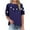 New2/Blue, variant on Otvok Plus Size Women Cotton and Linen T-Shirt Printed Short Sleeved Round Neck Tops