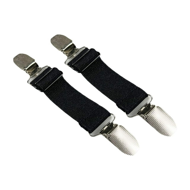 2 pinzas para suéter, correas ajustables para sandalias, pinzas para pantalones, bufandas, suéteres y abrigos. Negro