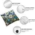 thumbnail image 4 of SHANXI Spring Throw Pillow Covers Square Abstract Floral Bohemian Graphic Plant Artistic Leaves Blue Green White Velvet Comfortable Decorative 24x24in, 4 of 5