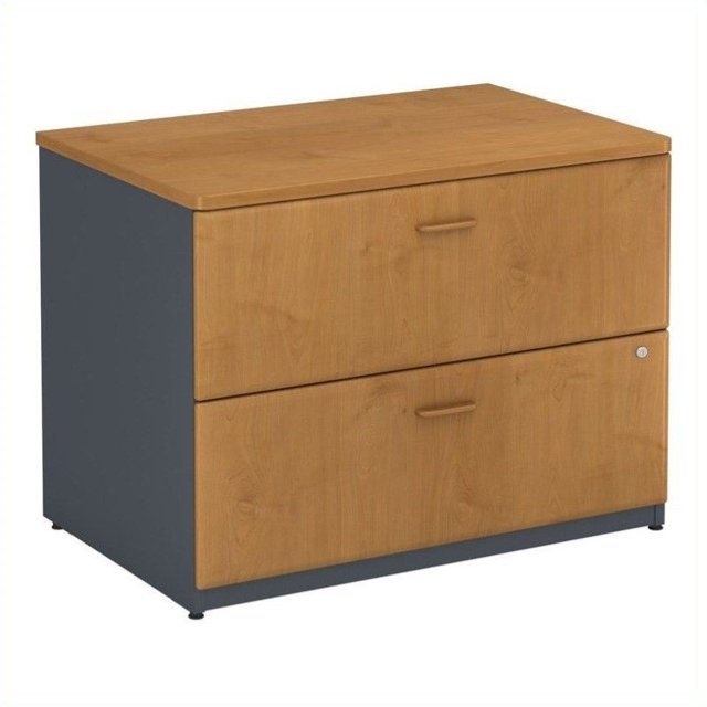 Series A 36W 2 Drawer Lateral File Cabinet in Natural Cherry - Engineered Wood