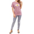 thumbnail image 6 of ZXSXSY Women's Daisy Letter Print Crew Neck Short Sleeve Graphic T-Shirt, 6 of 10