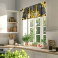 thumbnail image 3 of Sunflower Kitchen Valances for Windows Farmhouse Bee Gnome Black Rod Pocket Curtain Valances for Living Room Bedroom Cafe Window Treatment, 1 Panel, 60x18 Inch, 3 of 7