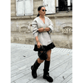 thumbnail image 4 of Cárdigans de punto con cuello en V para mujer, suéter de manga larga con cordones, informal, holgado, a la moda, otoño e invierno, 2024, 4 of 5