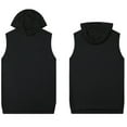 thumbnail image 5 of BADHUB Men's Hooded Tank Tops Solid Color Workout Training Sleeveless Hoodie Shirt Summer Savings Black M, 5 of 5