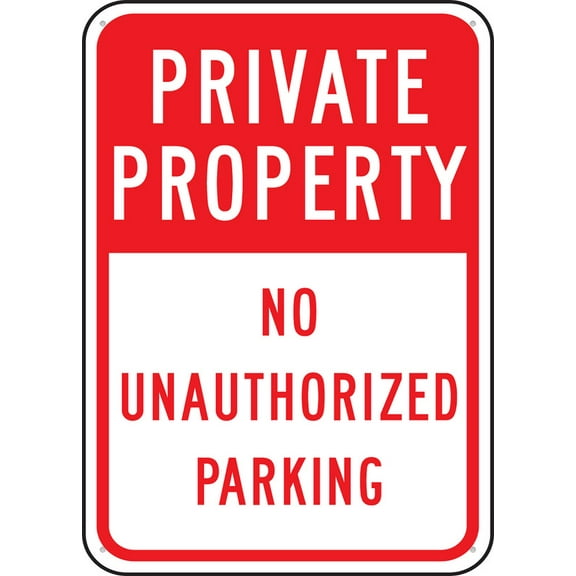 Private Property Traffic Sign No Unauthorized Parking 8"X12" Rust Free Aluminum Signs Outdoor, Metal Tin Sign For Home, Business, Yard