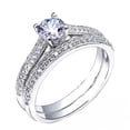 thumbnail image 5 of Bluebell Jewels 2CT Round Cut CZ Bridal Set Wedding Ring 14K White Gold Plated, 5 of 6