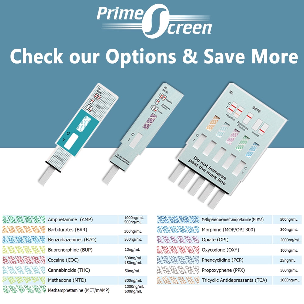 Prime Screen - [5 Pack] - Marijuana Urine Drug Test Kit with 50 ng/mL  cut-off level- Medically Approved Urine Drug Screening Test - Detecting Any  Form of THC Cannabis Test - WDTH-114 