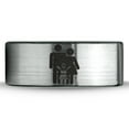 thumbnail image 2 of Tungsten Yin Yang Couple Child Band Ring 8mm Men Women Comfort Fit Brushed Gray Flat Cut Black Polished, 2 of 4