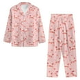 thumbnail image 6 of FOR U DESIGNS Heart Pig Pajama Sets for Women 2 Piece Button Down V-neck Tops Size XS Sleepwear Long Sleeve Pants with Pockets for Womens Nightwear Button Front, 6 of 7