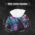 thumbnail image 6 of Lsque Neon Night Cityscape Printed Long Tissue Box Cover Holder, Facial Paper Organizer Dispenser,Triangle with Bottom Belt, PVC Leather Decorative Organizer, 6 of 9