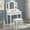 White, variant on Makeup Vanity in Silver Wood / 3 - Panel Mirror and Drawers