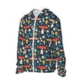 thumbnail image 2 of Kll Colorful Mushrooms Print Men'S Women’s Upf 50+ Sun Protection Outdoor Hoodie Jacket Long Sleeve Fishing Hiking Performance Shirt- Small, 2 of 8