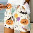 thumbnail image 2 of Womens Shorts Casual Halloween Print Summer Casual Shorts With Pockets Women's Sports & Recreation Shorts XXL Brown, 2 of 5