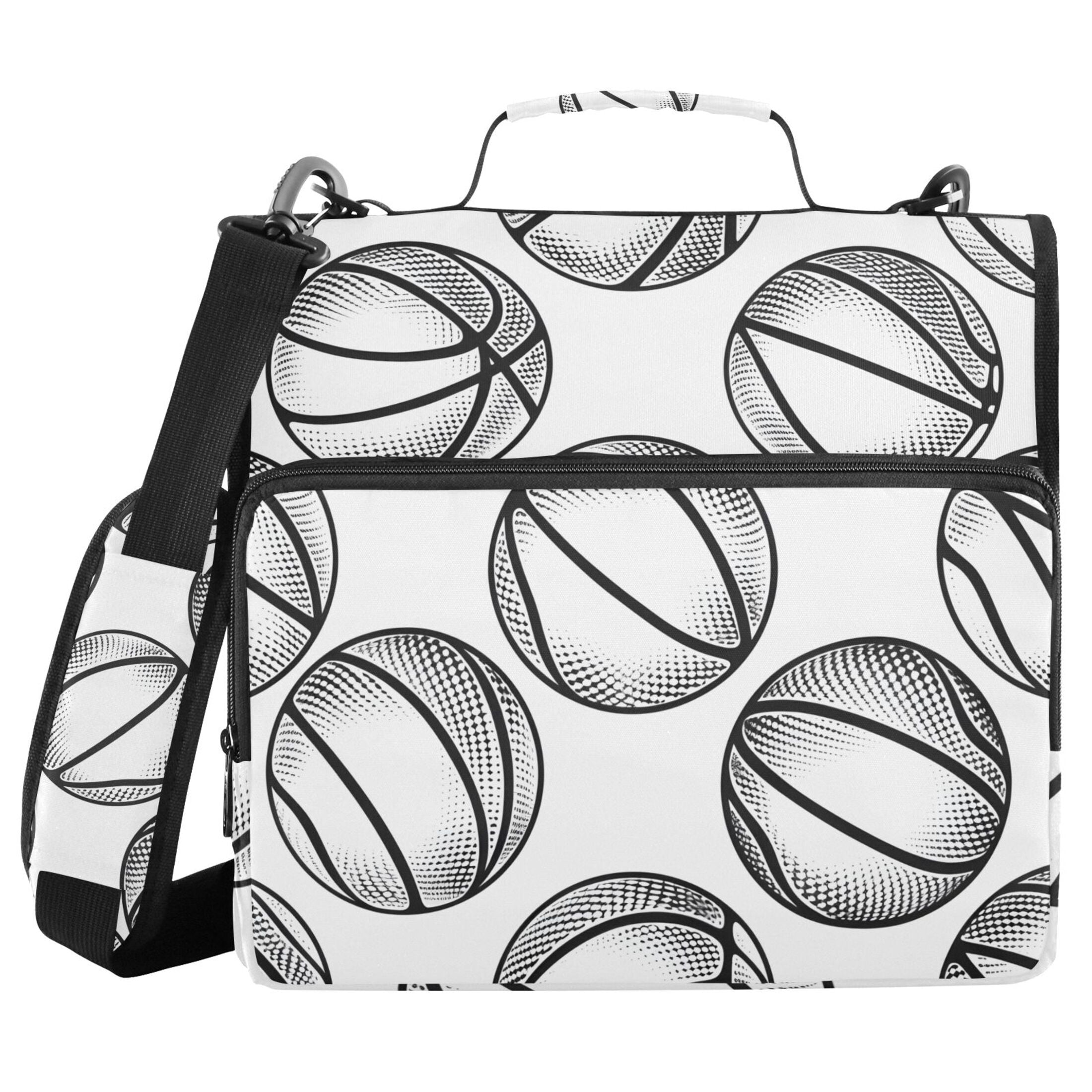 ALAZA Zipper Binder Basketballs-z1 3 Ring Trapper Keeper File Folder Organizer Bag