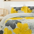 thumbnail image 5 of Dintszyayue Floral Quilt Set Queen Size,3 Pcs Yellow Bedspread Set Lightweight Coverlet(90"x 96"), 5 of 9