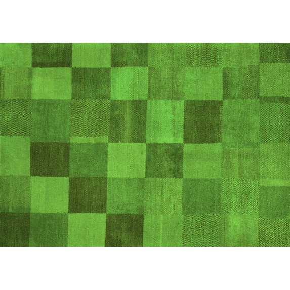 Ahgly Company Indoor Rectangle Oriental Green Modern Area Rugs, 2' x 4'