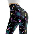 thumbnail image 5 of DISNIMO Halloween Bat Printed Yoga Pants Leggings for Women, Spider Web Printed Workout Leggings Stretch High Waisted Yoga Pants Tummy Control, Black and Purple, 3XL, 5 of 6