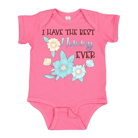 

Inktastic I Have the Best Mommy Ever with Blue Flowers Gift Baby Boy or Baby Girl Bodysuit