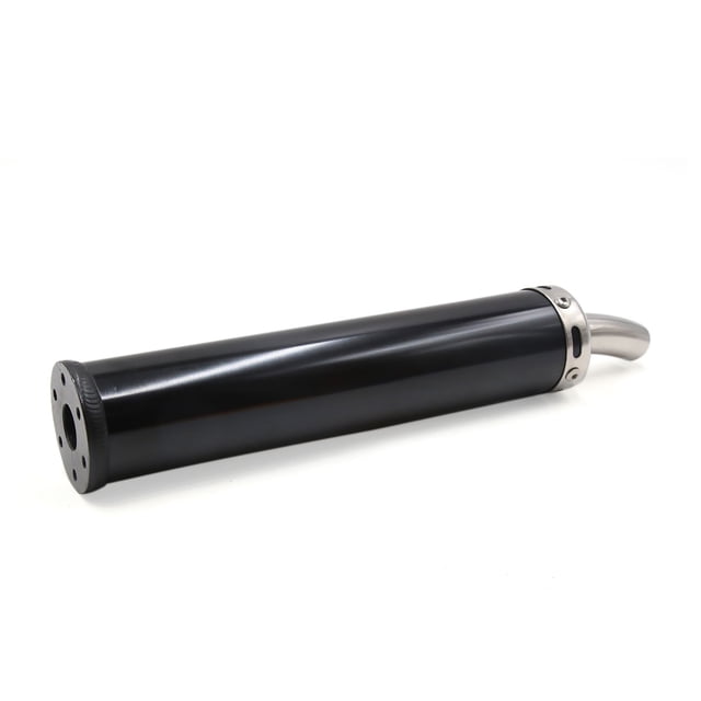 Cuerpo 22mm Boquilla Silenciador Moto Tubo Escape Acero Inoxidable Negro Brillante Unique Bargains