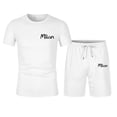 thumbnail image 5 of Milan Letter Graphic Short Sets for Men Crewneck T Shirt and Shorts 2 Piece Matching Set Mens Summer Outfits, 5 of 5