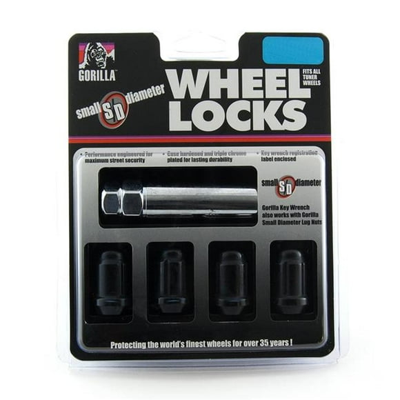 Gorilla G20-21681BC Verrous de Roue 0.5 in. - Chrome Noir