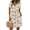 Beige, variant on Summer Dresses for Women Floral Print Henley Button Down Short Sleeve A Line Casual T Shirt Dress with Pockets Blue M