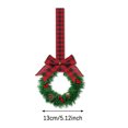thumbnail image 2 of Yucurem 1 Pieces Christmas Kitchen Cabinet Wreath, Mini Vintage Kitchen Wreaths with Bow, Pine Cone & Red Berry for Xmas Window Indoor Chair Fireplace Porch Decor, 5 Inch, 2 of 7